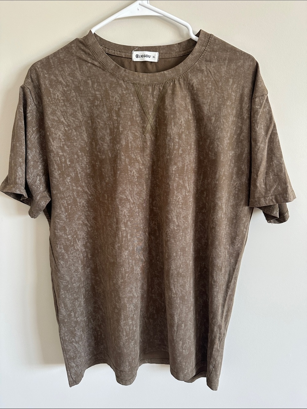 Men's Brown Mineral-Wash Short Sleeve Tee